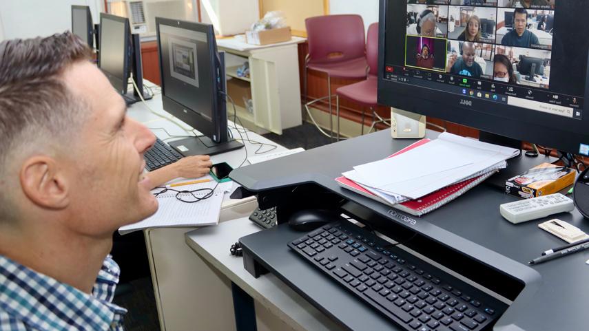 student at computer learning Zoom